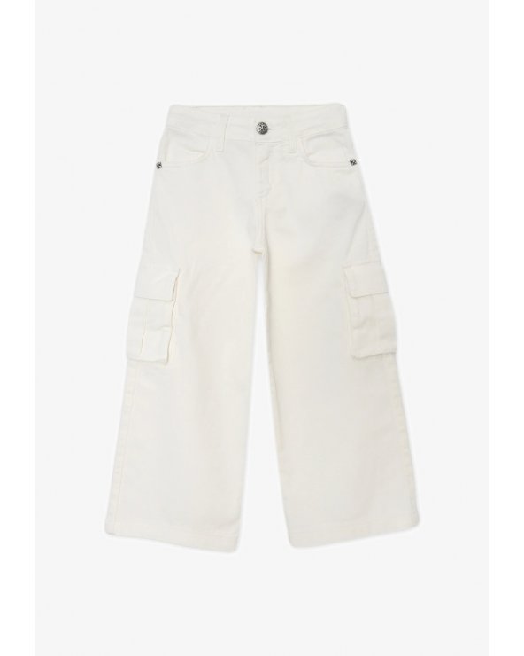 Pantalone cargo largo bianco John Richmond bambina