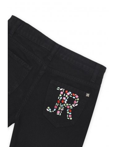 Shorts di jeans neri John Richmond con decorazion