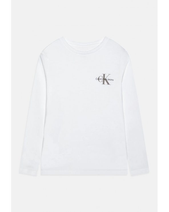 T-shirt Calvin Klein bianca a manica lunga con logo