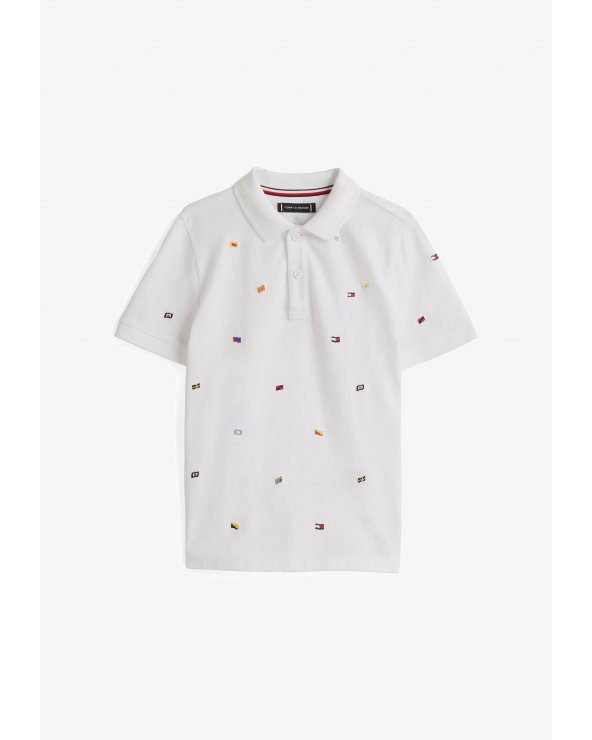 Tommy Hilfiger Polo Piquè Bianco Neonato Bambino Estate 2025