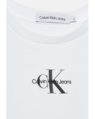 Tshirt bianca Calvin Klein bambina slim fit