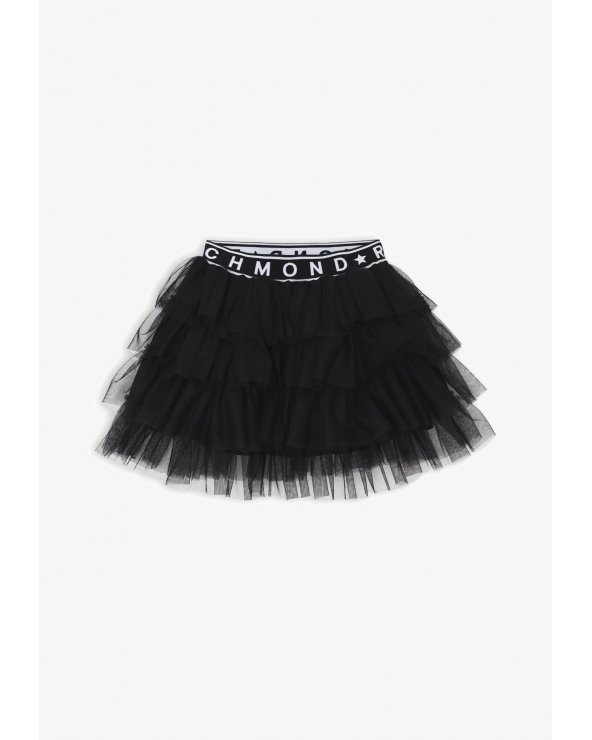 Minigonna nera John Richmond a strati in tulle per ragazze