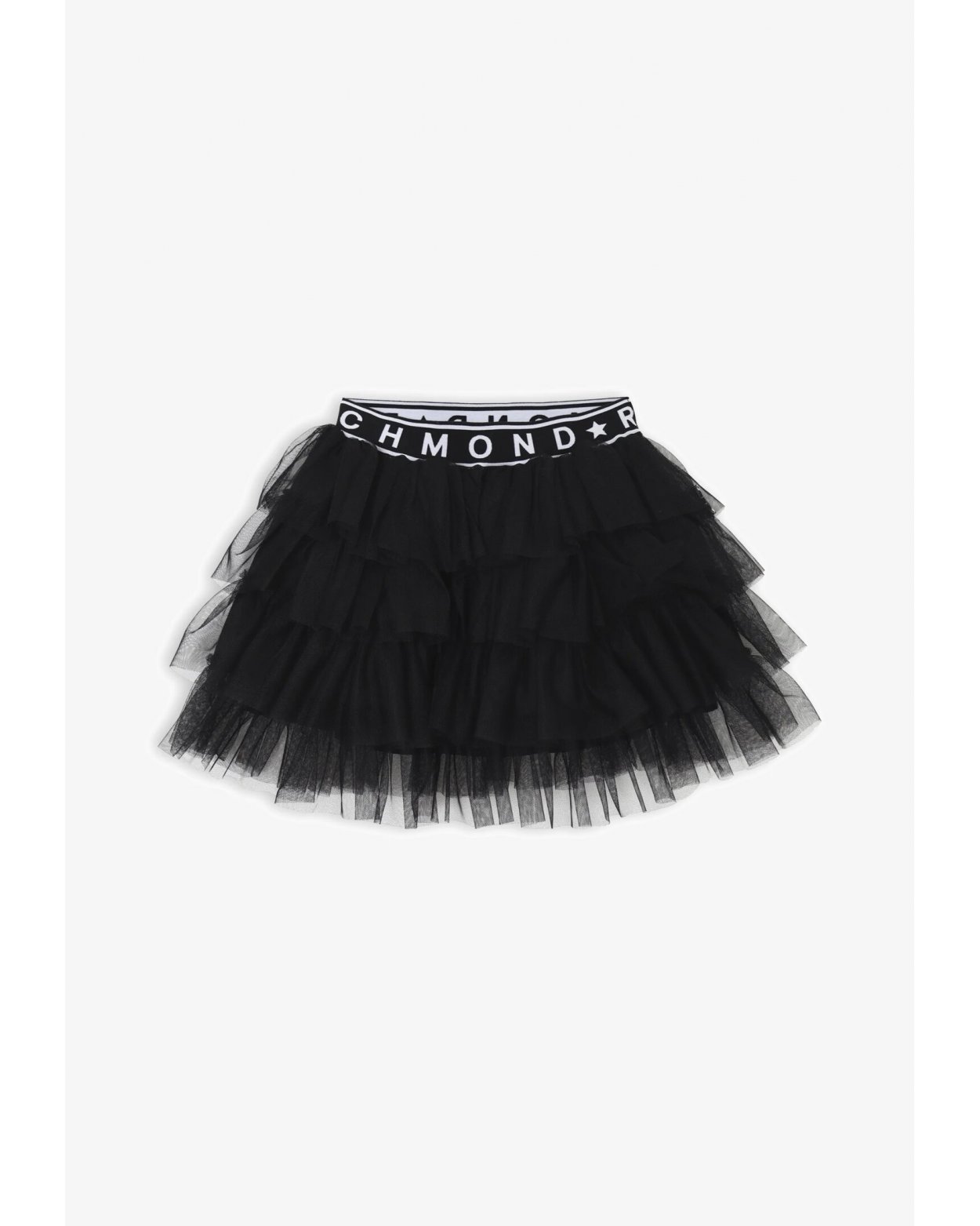 Minigonna nera John Richmond a strati in tulle per ragazze
