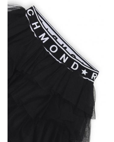 Minigonna nera John Richmond a strati in tulle per ragazze