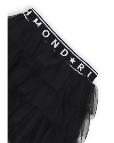 Minigonna nera John Richmond a strati in tulle per ragazze