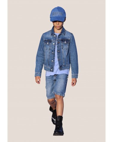 Giubbotto di jeans John Richmond denim blu per ragazzi