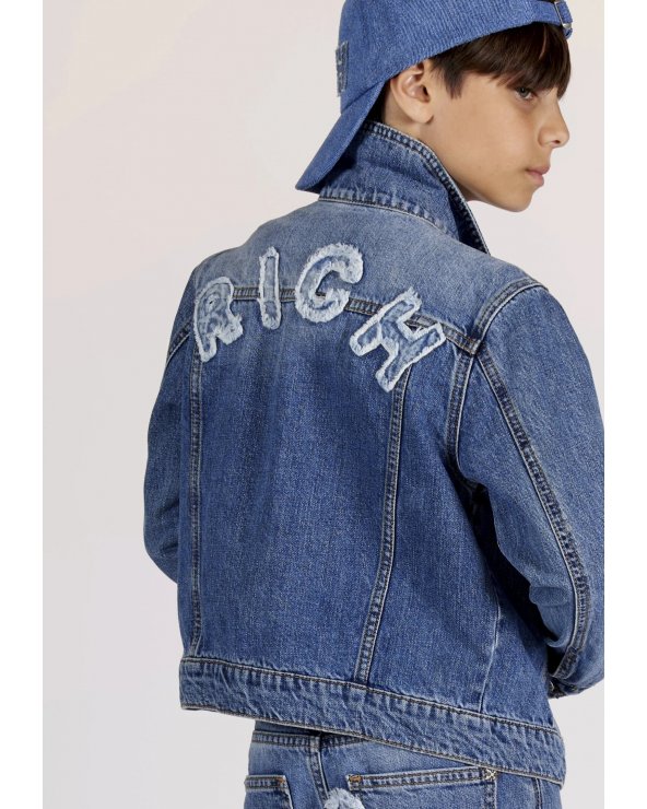 Giubbotto di jeans John Richmond denim blu per ragazzi