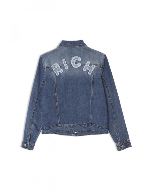 Giubbotto di jeans John Richmond denim blu per ragazzi