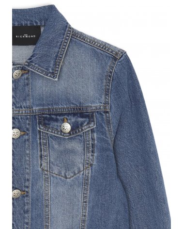 Giubbotto di jeans John Richmond denim blu per ragazzi