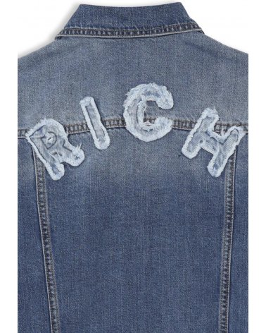 Giubbotto di jeans John Richmond denim blu per ragazzi