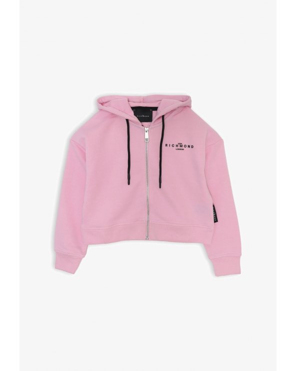 Felpa rosa con cappuccio bambina John Richmond