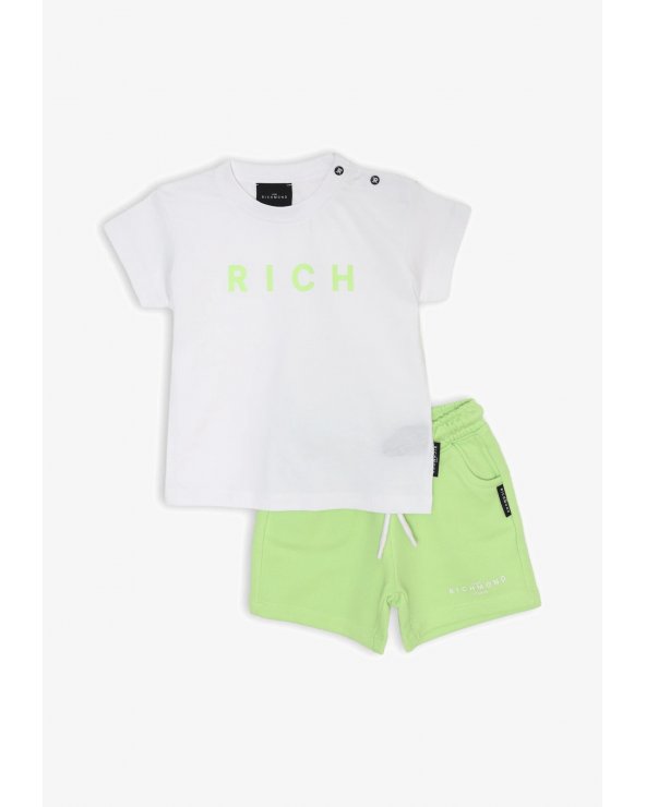 Completo Bianco e Verde John Richmond - Neonato Primavera Estate