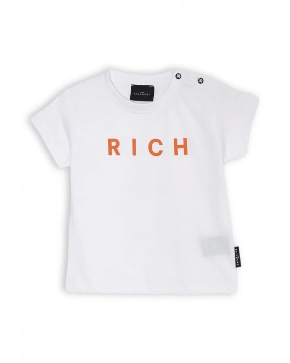 Completo Neonato John Richmond Cotone Bianco e Arancio