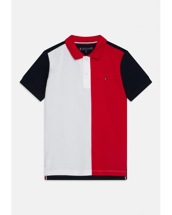 Tommy Hilfiger Polo Bicolore Rosso Bianco Bambino