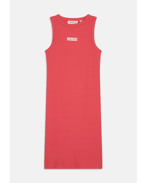 Abito smanicato Calvin Klein Jeans rosa per bambina