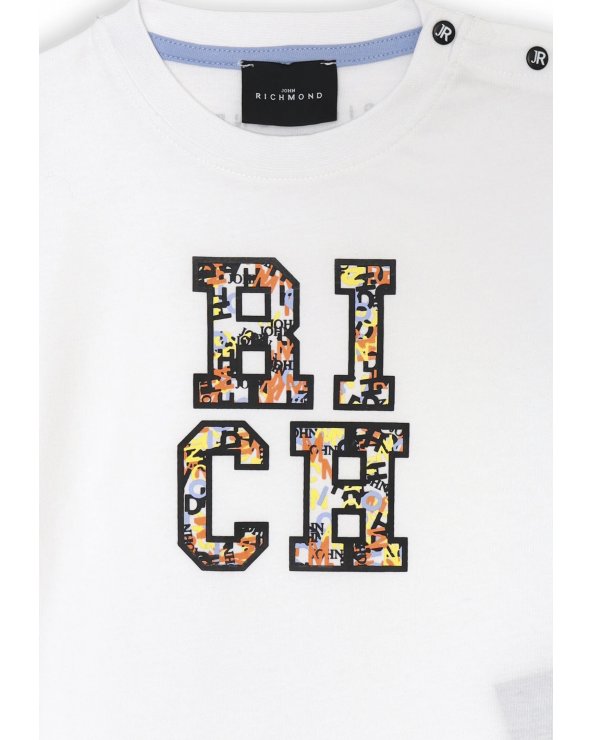 T Shirt Neonato John Richmond Bianco Primavera Estate 25