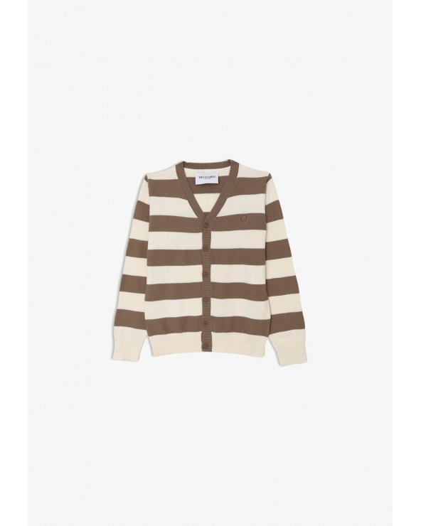 Cardigan Trussardi Junior a Strisce Panna e Beige - Casual Elegante