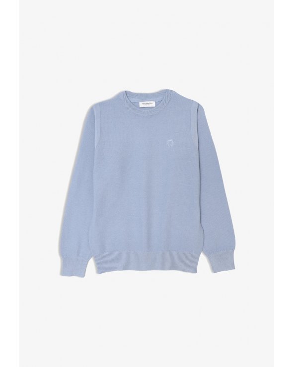 Maglia Trussardi Junior Celeste - Maglioncino Leggero Manica Lunga