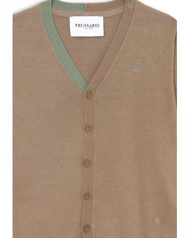 Cardigan a maniche lunghe Trussardi Junior marrone moca - Primavera Estate 2025