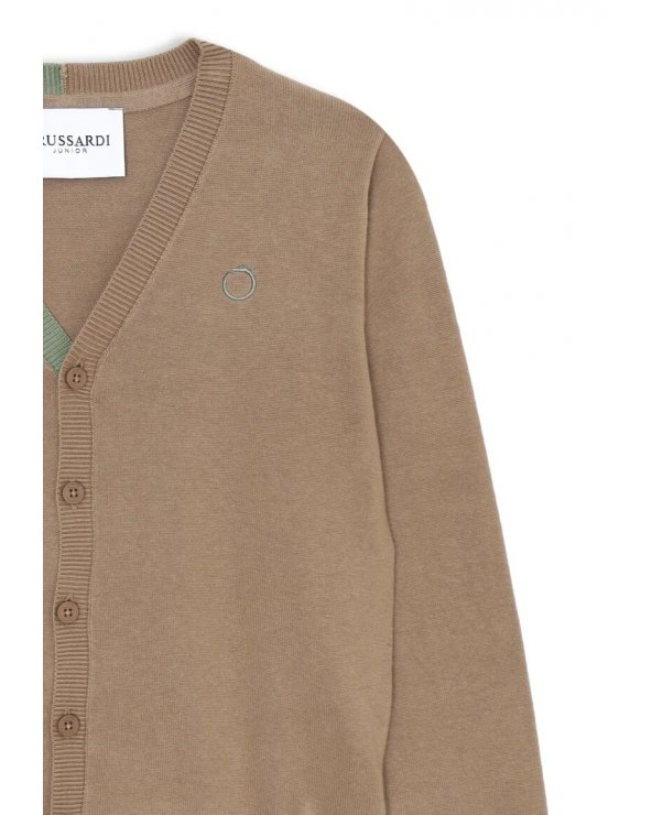 Cardigan a maniche lunghe Trussardi Junior marrone moca - Primavera Estate 2025
