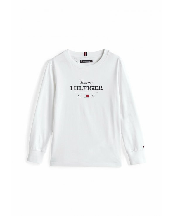 Maglia Tommy Hilfiger Bianca Maniche Lunghe Bambino