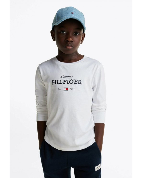 Maglia Tommy Hilfiger Bianca Maniche Lunghe Bambino