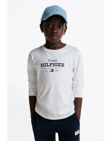 Maglia Tommy Hilfiger Bianca Maniche Lunghe Bambino