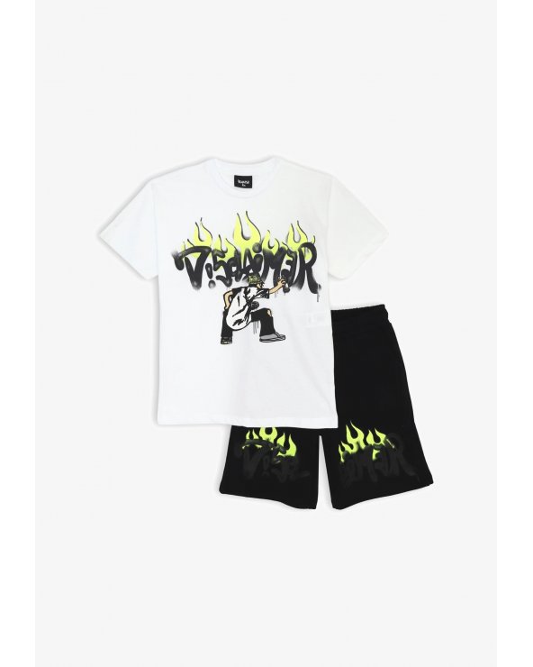 Completo Disclaimer bambino ragazzo - T-shirt e bermuda graffiti
