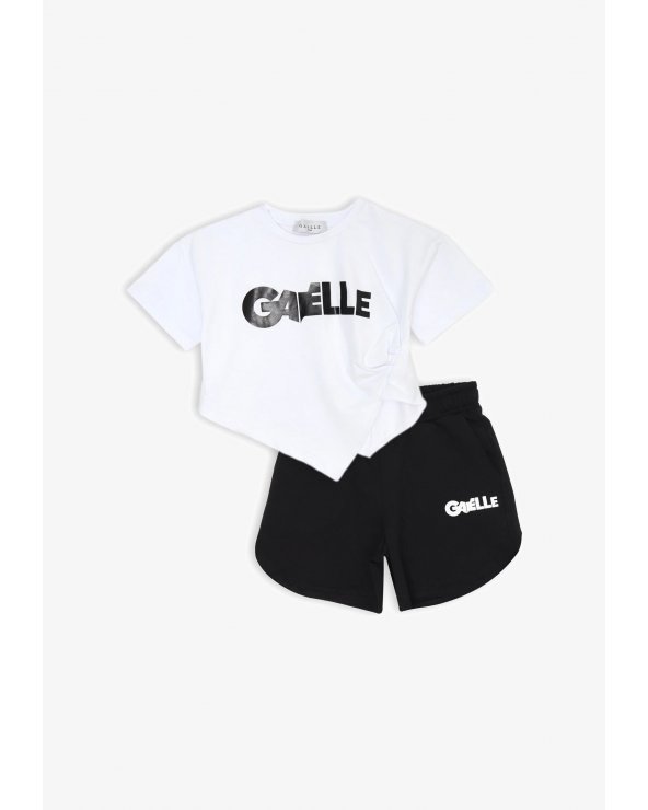 Gaelle Paris - Completo short e t-shirt corta bianco nero
