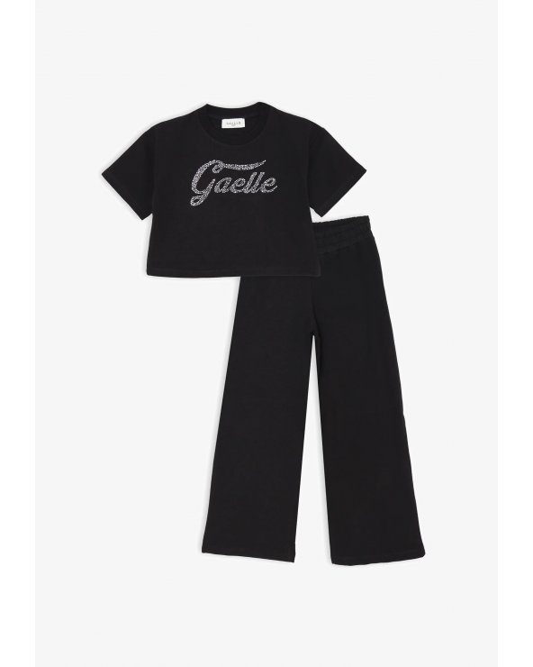 Gaelle Paris - Completo felpa e pantalone nero bambina ragazza