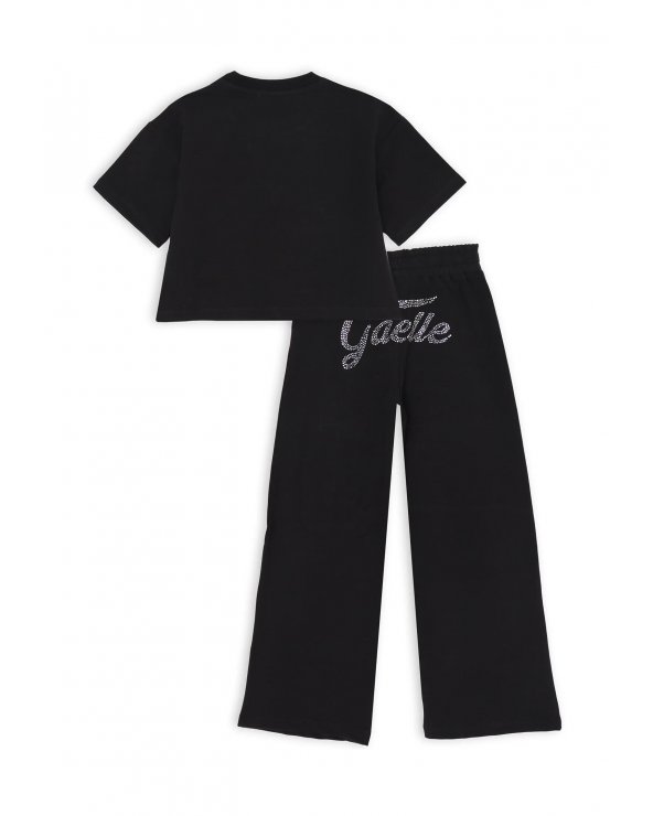 Gaelle Paris - Completo felpa e pantalone nero bambina ragazza