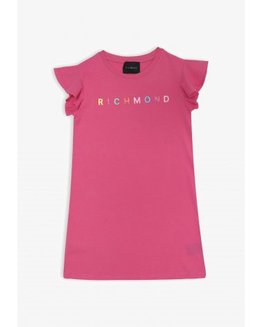 John Richmond abito rosa bambina con maniche volant
