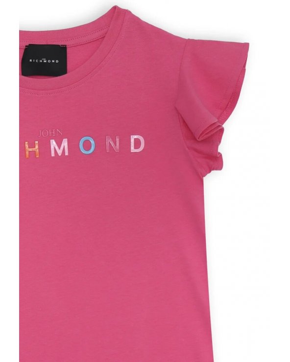 John Richmond abito rosa bambina con maniche volant