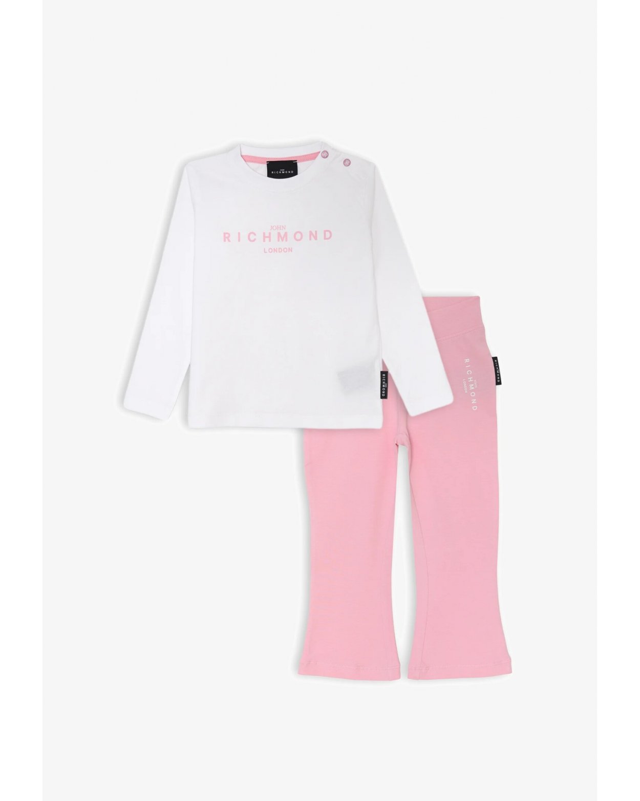 Completo neonata maglia e leggings zampa bianco rosa John Richmond