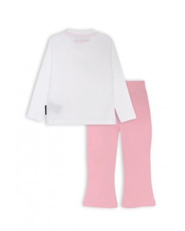 Completo neonata maglia e leggings zampa bianco rosa John Richmond