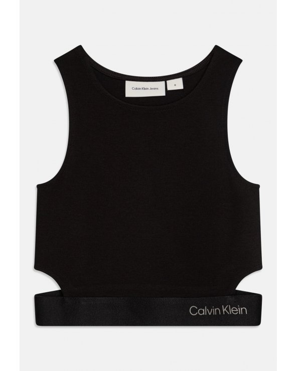 Crop top nero Calvin Klein Jeans ragazza primavera estate 2025