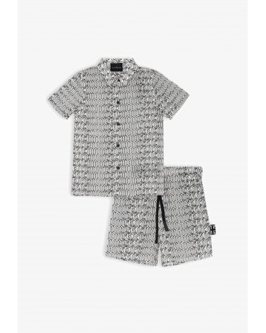 Completo camicia e bermuda bianco fantasia John Richmond neonato