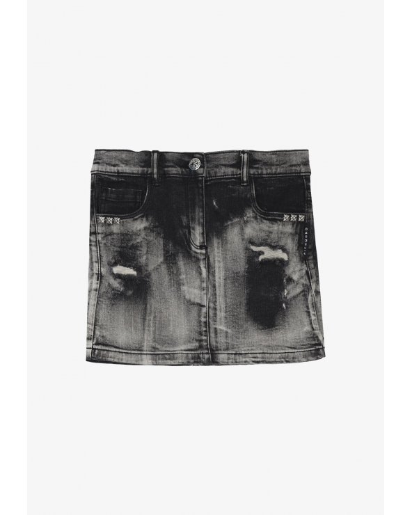 John Richmond minigonna jeans bambina ragazza nero slim fit
