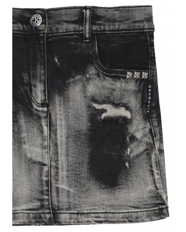 John Richmond minigonna jeans bambina ragazza nero slim fit