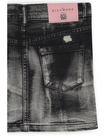 John Richmond minigonna jeans bambina ragazza nero slim fit