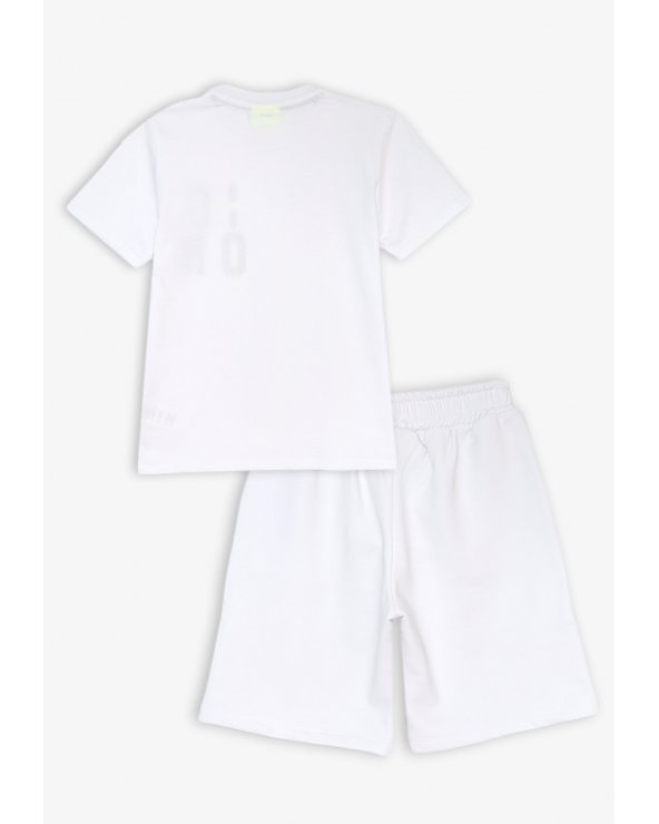 Set maglietta e bermuda bianco e nero ICON - Bambino e ragazzo