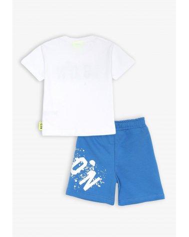 Set maglietta e bermuda bianco e blu royal ICON - Bambino e neonato