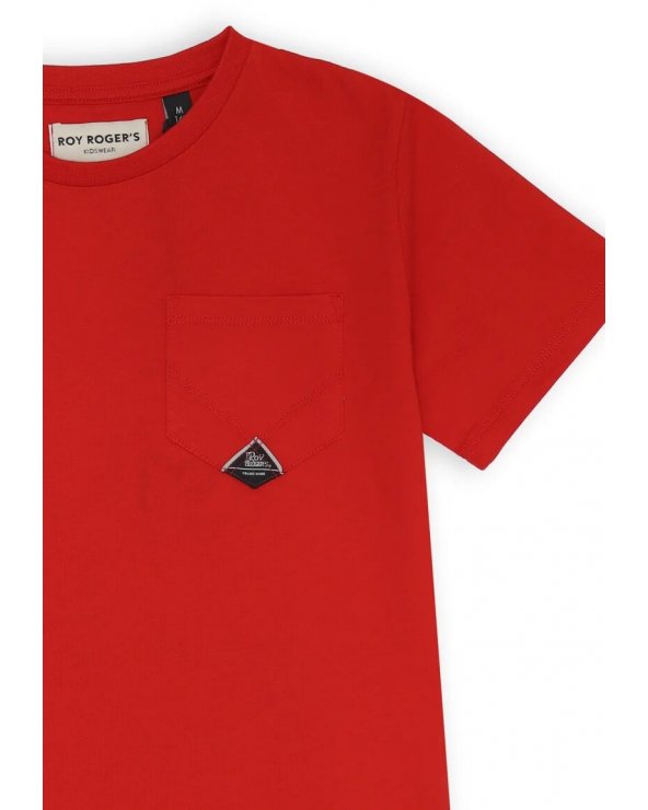 Roy Rogers &#124; T-shirt rossa bambino con taschino - Primavera Estate 2025