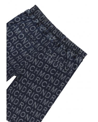 John Richmond - Bermuda bambino in denim logato blu - PE 25