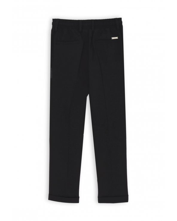 Pantalone bambino nero con laccetto vestibilita' regolare primavera estate 25