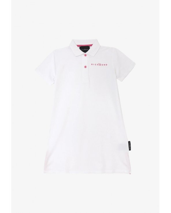 Vestito polo bambina John Richmond bianco maniche corte primavera estate 25