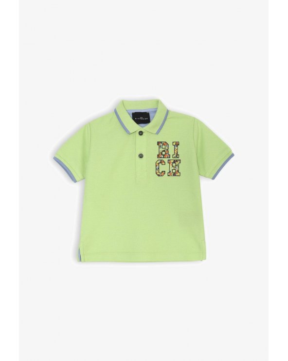 Polo bambino John Richmond verde chiaro maniche corte primavera estate 25