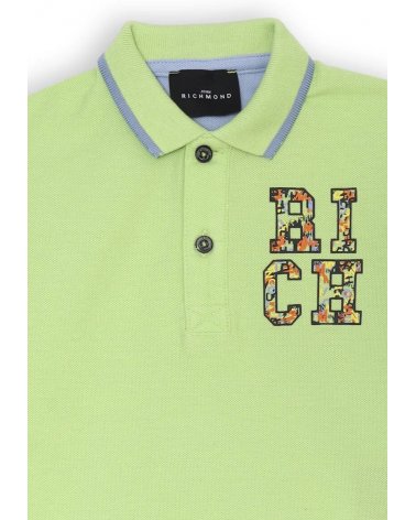 Polo bambino John Richmond verde chiaro maniche corte primavera estate 25
