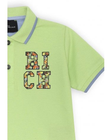 Polo bambino John Richmond verde chiaro maniche corte primavera estate 25