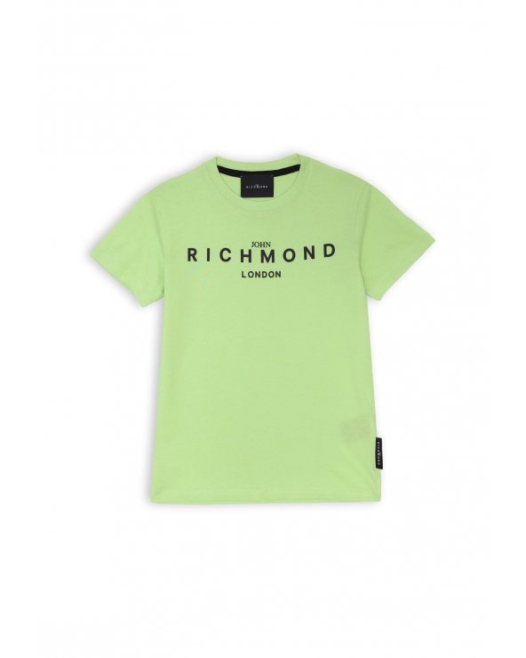 Completo bambino John Richmond verde lime e nero maglietta e bermuda primavera e